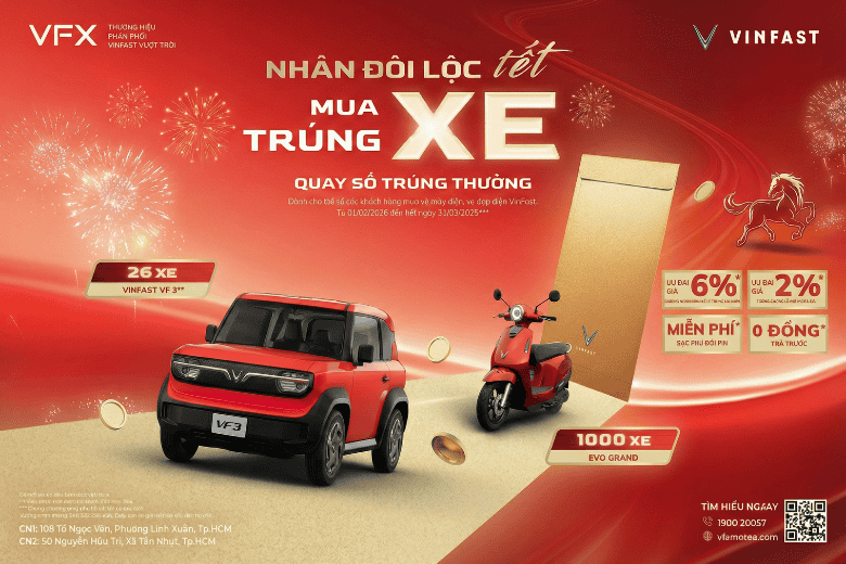 Mua xe trúng xe nhân đôi lộc tết