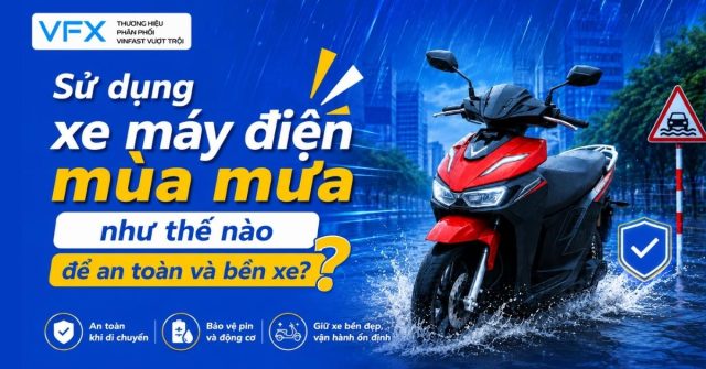 sử dụng xe máy điện mùa mưa
