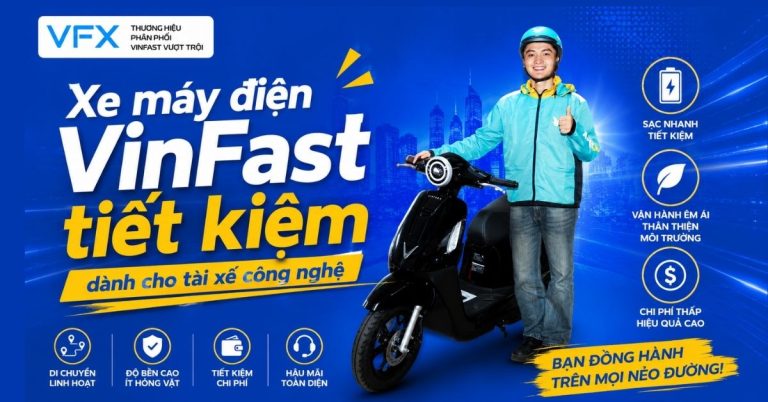 Xe máy điện VinFast tiết kiệm dành cho tài xế công nghệ